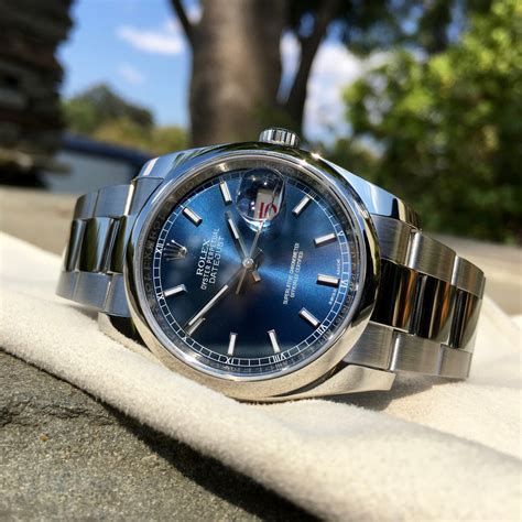 rolex datejust blue dial oyster 36mm|rolex oyster perpetual datejust blue dial.